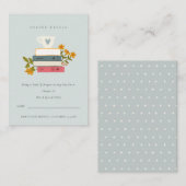 Gestapelde boeken, Baby shower met turnpapier Informatiekaartje (Voorkant / Achterkant)