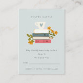 Gestapelde boeken, Baby shower met turnpapier Informatiekaartje (Voorkant)