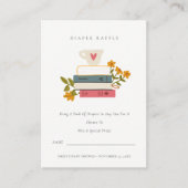 Gestapelde boeken, Baby shower met turnpapier Informatiekaartje (Voorkant)