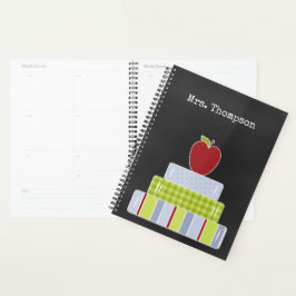 Gestapelde Books Teachers Custom Planner