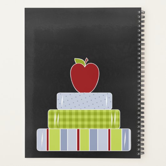 Gestapelde Books Teachers Custom Planner (Achterkant)