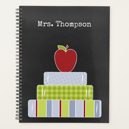 Gestapelde Books Teachers Custom Planner (Voorkant)