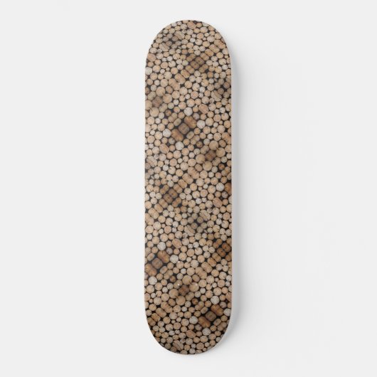 Gestapelde boomstammen  persoonlijk skateboard (Voorkant)