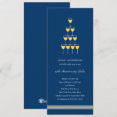 Gestapelde Champagne Corporate/Business Party Invi Kaart (Voorkant / Achterkant)