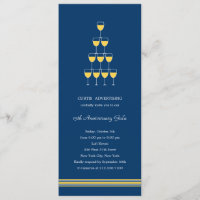 Gestapelde Champagne Corporate/Business Party Invi