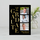 Gestapelde Charm Folie Afstudeer Uitnodiging Aanko (Staand Voorkant)