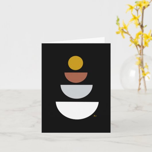 Gestapelde cirkels en halve cirkels Nota Kaarten (Gele Bloem)