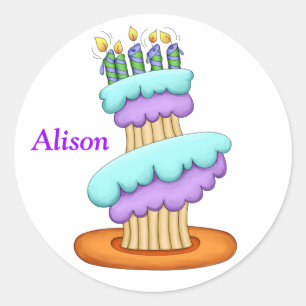 Gestapelde Cupcake-stickers Ronde Sticker