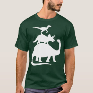 Gestapelde dinosaurussen t-shirt