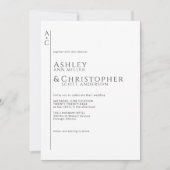 Gestapelde donkere leisteen monogram bruiloft kaart (Voorkant)