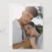 Gestapelde donkere leisteen monogram foto bruiloft kaart (Achterkant)