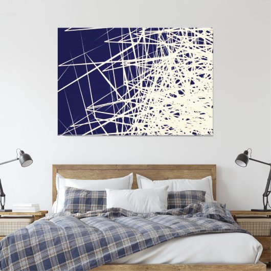 Gestapelde Dozen Blauw - Canvas Print (Insitu (Slaapkamer))
