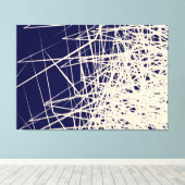 Gestapelde Dozen Blauw - Canvas Print (Insitu (Houten vloer))