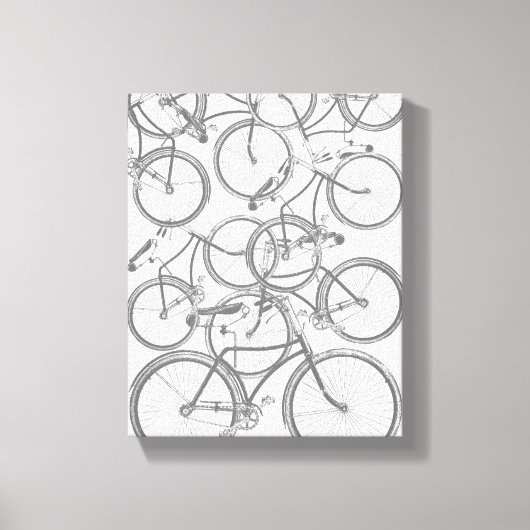 Gestapelde fietsen canvas afdruk (Voorkant)