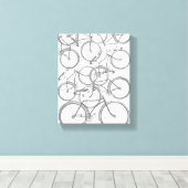 Gestapelde fietsen canvas afdruk (Insitu (Houten vloer))