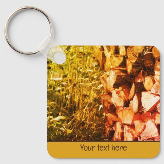 Gestapelde Firewood Natuur, persoonlijk Sleutelhanger (Voorkant)