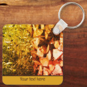 Gestapelde Firewood Natuur, persoonlijk Sleutelhanger (Achterkant)