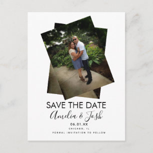Gestapelde fotografie Save the Date fotokaart Briefkaart