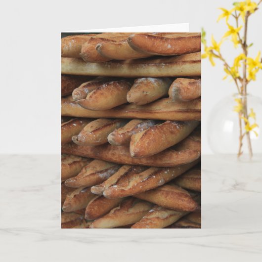 Gestapelde Franse baguettes Kaart (Gele Bloem)