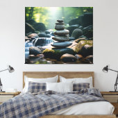 Gestapelde gesteente canvas afdruk (Insitu (Slaapkamer))