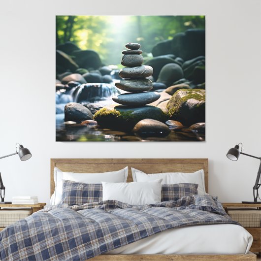 Gestapelde gesteente canvas afdruk (Insitu (Slaapkamer))