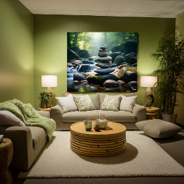 Gestapelde gesteente canvas afdruk