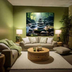 Gestapelde gesteente canvas afdruk