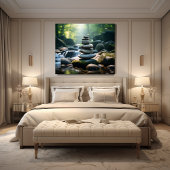 Gestapelde gesteente canvas afdruk