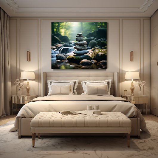 Gestapelde gesteente canvas afdruk