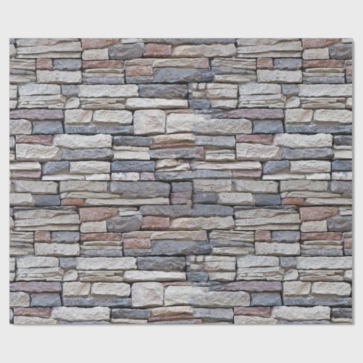 Gestapelde gesteente muur cadeaupapier (Vlak)