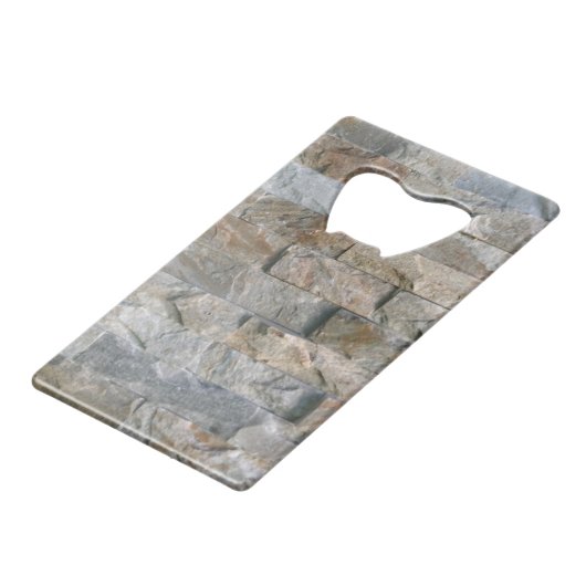 Gestapelde gesteente slabels creditkaart flessenopener (Achterkant Gekanteld)