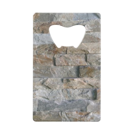 Gestapelde gesteente slabels creditkaart flessenopener (Achterkant)