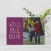 Gestapelde goudfoto Opslaan datum Save The Date (Staand voorkant)
