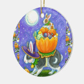 GESTAPELDE HALLOWEEN KONIJNTJES, SNOEPMAÏS, KLEURR KERAMISCH ORNAMENT (Links)