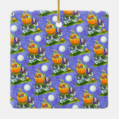 GESTAPELDE HALLOWEEN KONIJNTJES, SNOEPMAÏS, KLEURR KERAMISCH ORNAMENT (Achterkant)