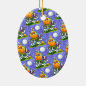 GESTAPELDE HALLOWEEN KONIJNTJES, SNOEPMAÏS, KLEURR KERAMISCH ORNAMENT (Achterkant)