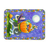 GESTAPELDE HALLOWEEN KONIJNTJES, SNOEPMAÏS, KLEURR MAGNEET (Horizontaal)