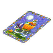 GESTAPELDE HALLOWEEN KONIJNTJES, SNOEPMAÏS, KLEURR MAGNEET (Linkerzijde)