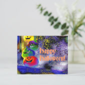 Gestapelde Halloween Pumpkins in Gimp Art Briefkaart (Staand voorkant)