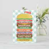 Gestapelde hamburger Baby shower Barbecue Kaart (Staand voorkant)