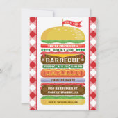 Gestapelde hamburger Barbecue Uitnodiging (Voorkant)