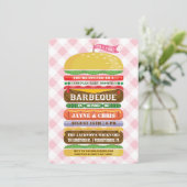 Gestapelde hamburger Girl Baby shower Barbecue Kaart (Staand voorkant)