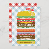 Gestapelde hamburger Party-uitnodiging Kaart (Voorkant / Achterkant)
