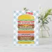 Gestapelde hamburger Party-uitnodiging Kaart (Staand voorkant)