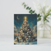 Gestapelde honden kerstboom briefkaart (Staand voorkant)