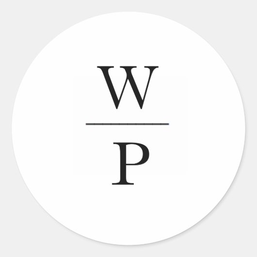 Gestapelde Initialen Trouwstickers Envelopezegels Ronde Sticker (Voorkant)