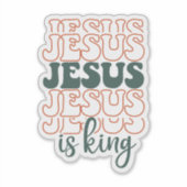 Gestapelde Jezus is Koning Sticker (Voorkant)