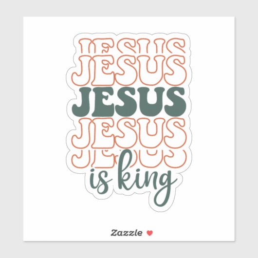 Gestapelde Jezus is Koning Sticker (Vel)
