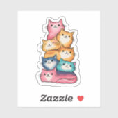 Gestapelde Katten Aquarel Kunst Mooie Sticker (Vel)