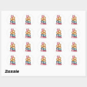 Gestapelde Katten Aquarel Kunst Mooie Sticker (Vel)